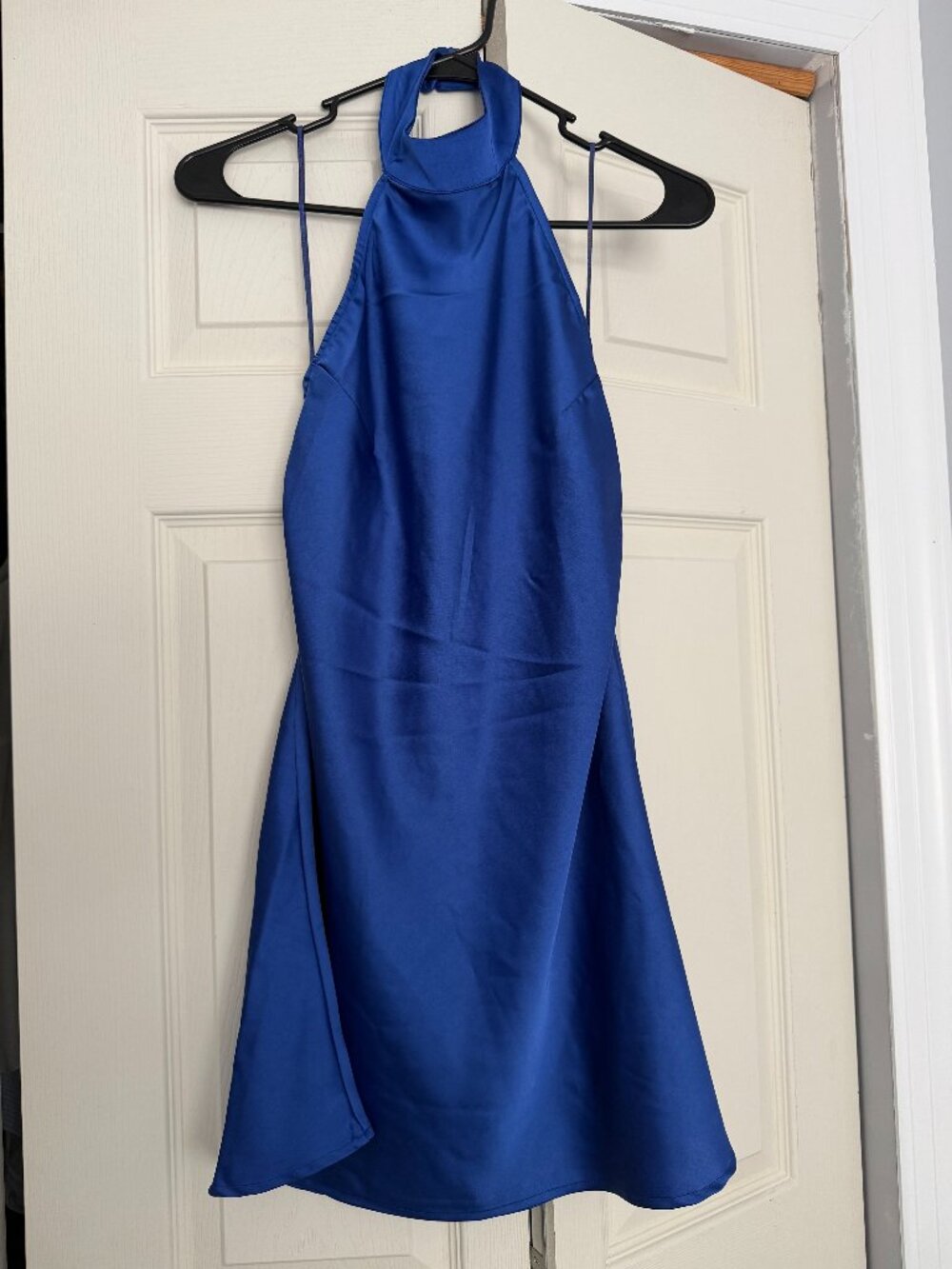NWT Sincerely Jules Royal Blue Halter Mini Dress Open Back XS